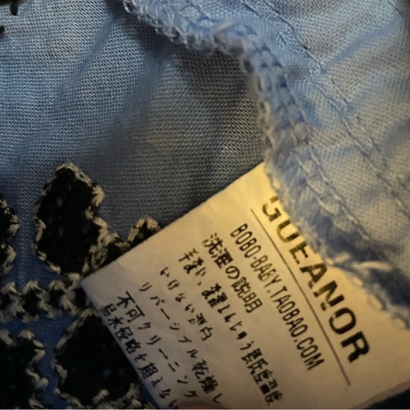 Gueanor Blue Embroidered Long Sleeve Tunic Dress - Picture 12 of 12